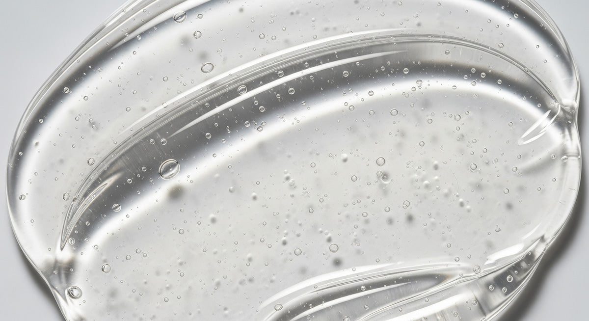 Close up of scalp serum on white background