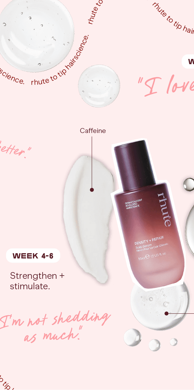 Rhute hair product with text on a pink background